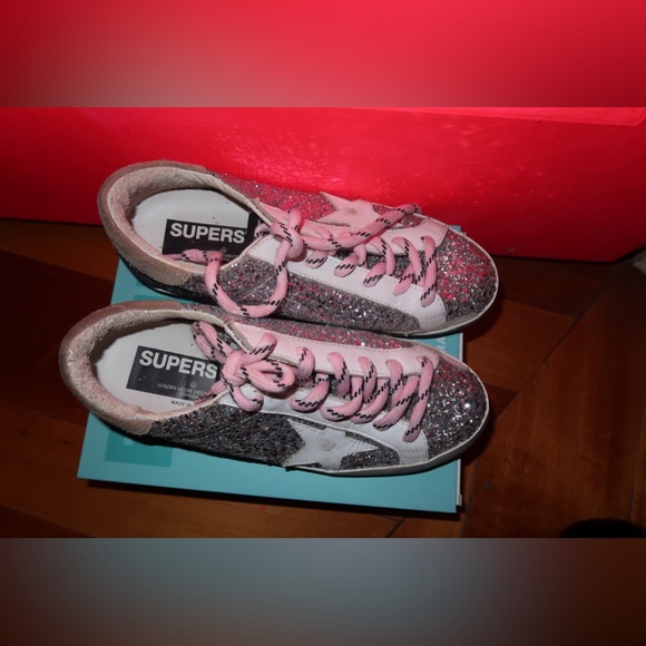 golden goose superstar sneaker SIZE 38 EU - silver glitter - Picture 4 of 16